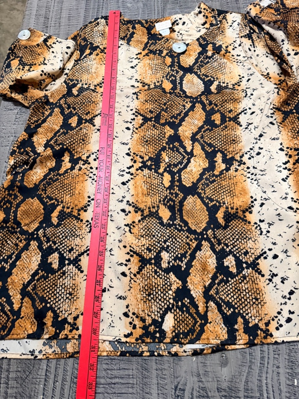 Snake Print Tunic Top in Black and Tan - Picture 8 of 9